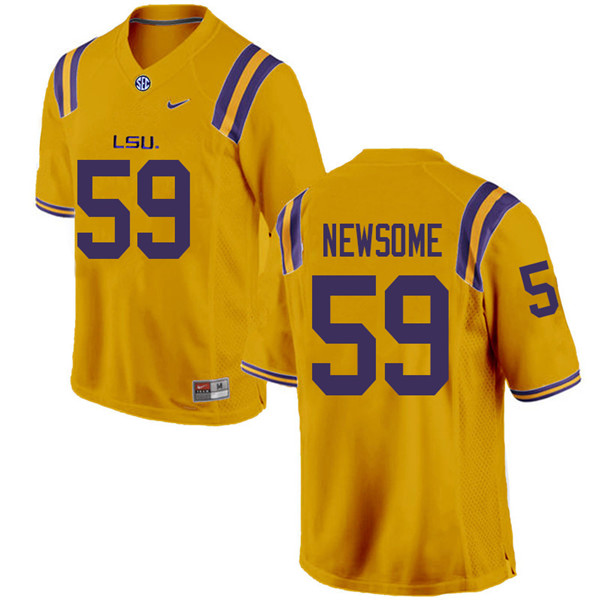 Men #59 Seth Newsome LSU Tigers College Football Jerseys Sale-Gold